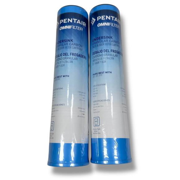 Pentair GAC1 OmniFilter Undersink Carbon Taste & Odor Filter Cartridge Lot of 2 - Picture 1 of 5